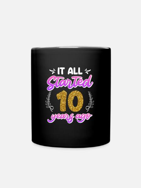 Vient de se marier 10 ans Rose Wedding - Mug uni - noir