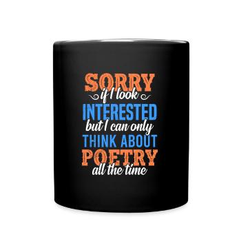 Poetry Book lovers Poets Book love books - Full Colour Mug - black - Front