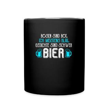 Ein Gedicht über mich Poesie Bierlover Poeten - Tasse einfarbig - Schwarz - Vorne