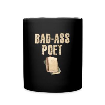 Bad-Ass Poeten Poesie und Gedichte Poet - Tasse einfarbig - Schwarz - Vorne