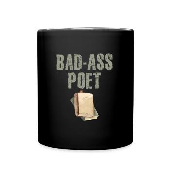 Bad-Ass Poeten Poesie und Gedichte Poet - Tasse einfarbig - Schwarz - Vorne