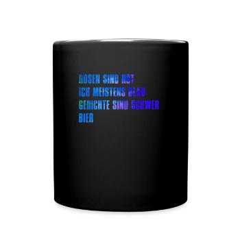 Bierliebhaber und Lesefreunde Poesie Poeten - Tasse einfarbig - Schwarz - Vorne