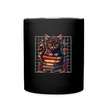 Cat lover and bookworm Book lover and - Full Colour Mug - black - Front