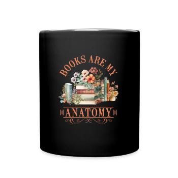 Book lovers Books are my Anatomy Bookworm - Full Colour Mug - black - Front