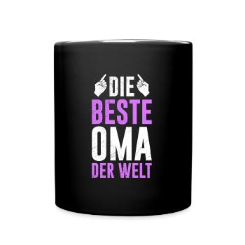 Beste Oma Muttertag weltbeste Oma Großmutter - Tasse einfarbig - Schwarz - Vorne