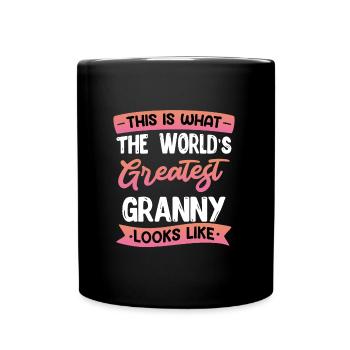 Weltbeste Oma Muttertag Beste Oma Super Grandma - Tasse einfarbig - Schwarz - Vorne