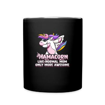 Mamacorn Einhorn Muttertag Mama Cooles Einhorn - Tasse einfarbig - Schwarz - Vorne