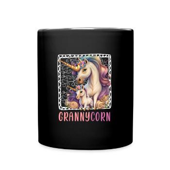 Grand-maïs Grand-mère Fête des mères Fans de licorne - Mug uni - noir - Devant