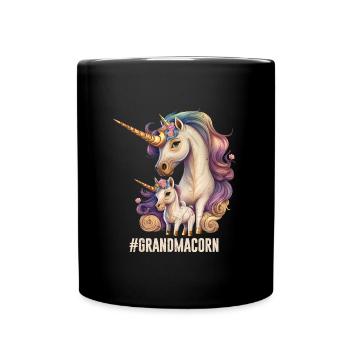 Omacorn Muttertag Einhörner Großmutter Unicorn - Tasse einfarbig - Schwarz - Vorne