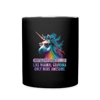 Licorne Fan Grandmaïs Grand-mère Fête des mères Mamie - Mug uni - noir - Devant