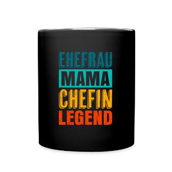 Mama Chefin Muttertag Mama Boss Supervisor - Tasse einfarbig - Schwarz - Vorne