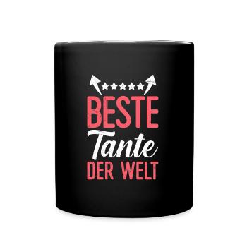 Beste Tante Muttertag Tanten weltbeste Tante - Tasse einfarbig - Schwarz - Vorne
