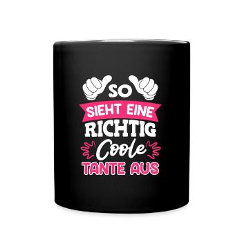 Worlds greatest Aunt beste Tante Muttertag - Tasse einfarbig - Schwarz - Vorne