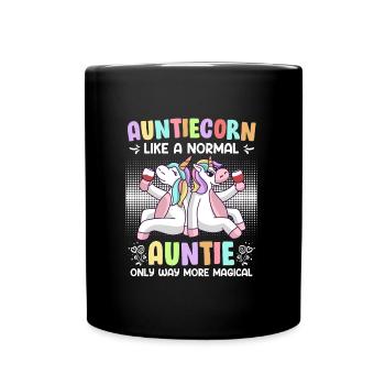 Tanticorn Einhorn Tanten Muttertag Unicorn - Tasse einfarbig - Schwarz - Vorne