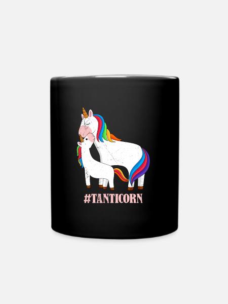 Einhorn cool Muttertag Tanten Einhörner - Tasse einfarbig - Schwarz