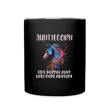 Tanticorn Tantes Fête des mères Licorne Fan Tante - Mug uni - noir - Devant
