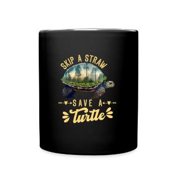Rettet die Schildkröten Umweltschutz Ozean - Tasse einfarbig - Schwarz - Vorne