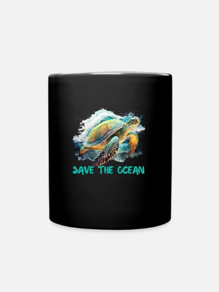 Sauvons les tortues Protection de l’environnement océan - Mug uni - noir