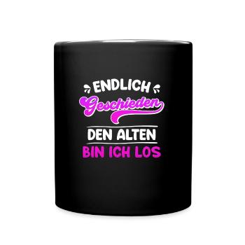 Endlich geschieden Scheidungsparty Scheidung - Tasse einfarbig - Schwarz - Vorne