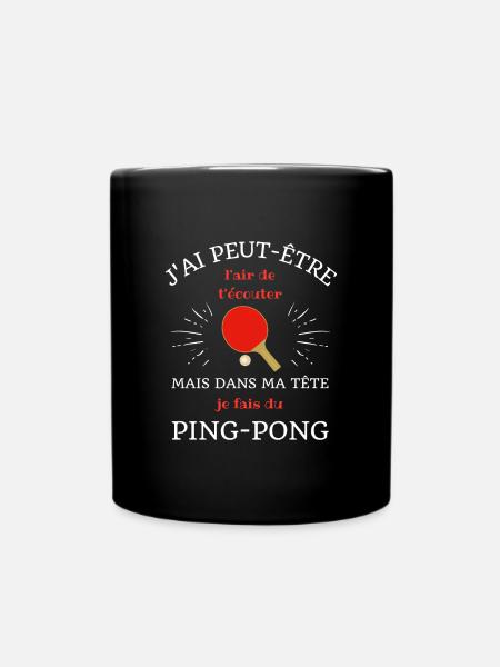 dans ma tete ping pong homme humour pongiste drole - Mug uni - noir