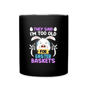 Lapin de Pâques Panier de Pâques Lapin Oeufs de Pâques - Mug uni - noir - Devant