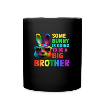 Lapin de Pâques Oeuf de Pâques specting Baby Bunny Brother - Mug uni - noir - Devant