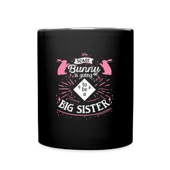 Schwester Hase Osterfreunde Easter Bunnys - Tasse einfarbig - Schwarz - Vorne