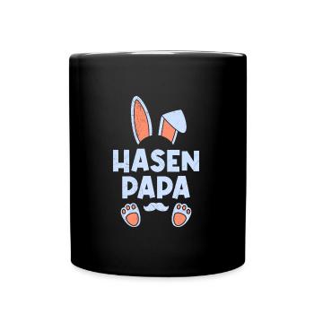 Papa Hase Osterhasen Dad Osterfreunde Daddy - Tasse einfarbig - Schwarz - Vorne