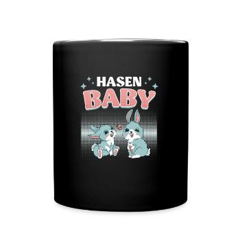 Baby Hase Osterhasen Cute Osterfreunde Kinder - Tasse einfarbig - Schwarz - Vorne