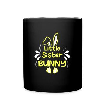 Little Sister Kaninchen Osterhasen Bunny Kinder - Tasse einfarbig - Schwarz - Vorne