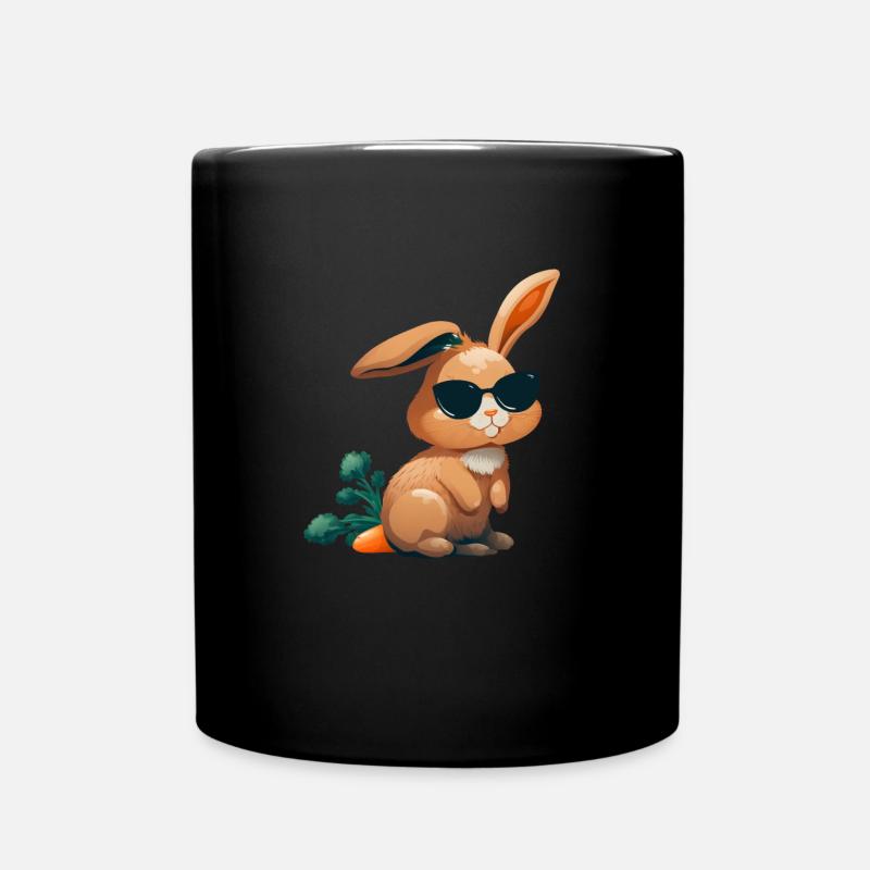 Lapin de Pâques Visage Lapin de Pâques Lapin de Pâques - Mug uni - noir