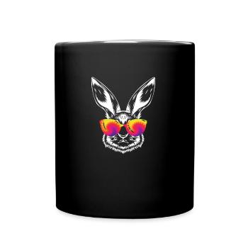Easter Bunny Face Easter Bunny Rabbit Easter - Full Colour Mug - black - Front