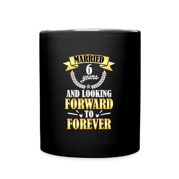 Sugar Wedding 6th Wedding Anniversary - Full Colour Mug - black - Front
