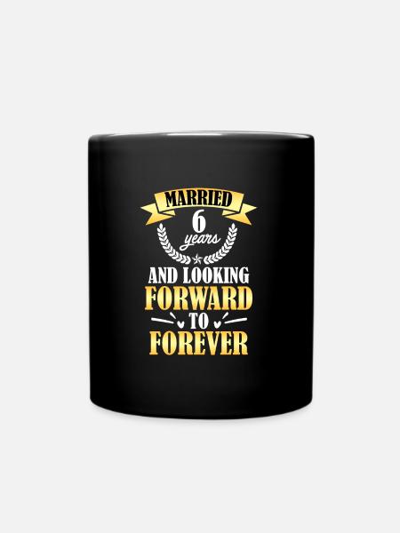Sugar Wedding 6th Wedding Anniversary - Full Colour Mug - black