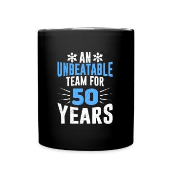 50 years of a team Golden wedding anniversary - Full Colour Mug - black - Front