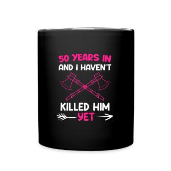 Wife Golden Wedding Anniversary 50th Wedding Anniversary - Full Colour Mug - black - Front