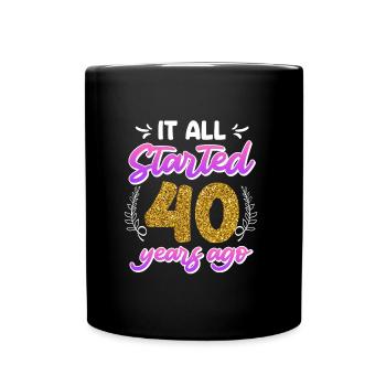 40 Jahre verheiratet 40. Hochzeitstag - Tasse einfarbig - Schwarz - Vorne