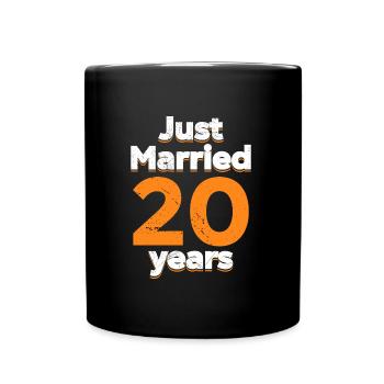 Just Married 20 Years 20th Wedding Anniversary - Full Colour Mug - black - Front