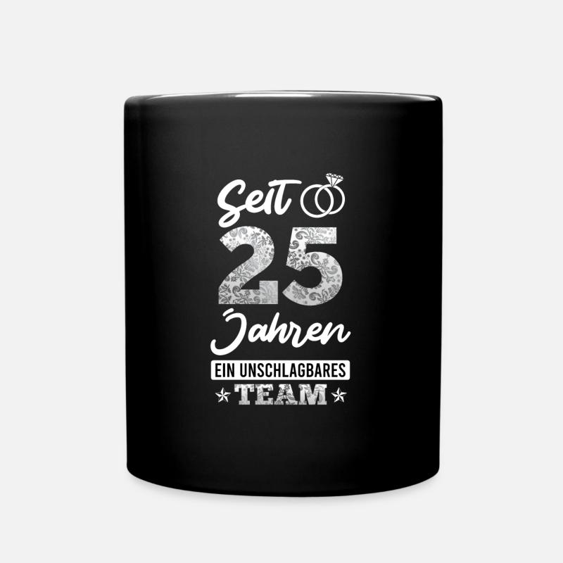 25 Jahre verheiratet 25. Hochzeitstag - Tasse einfarbig - Schwarz