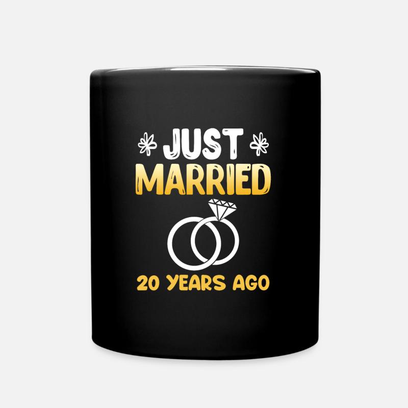20 ans mariage en porcelaine - Mug uni - noir