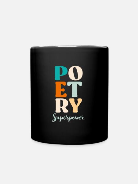 Poesie ist Therapie Gedichte Poeten Bücherliebe - Tasse einfarbig - Schwarz
