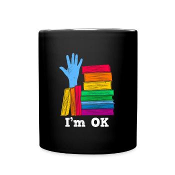 Buchlieberhaber I´m OK with Books Book lover - Tasse einfarbig - Schwarz - Vorne