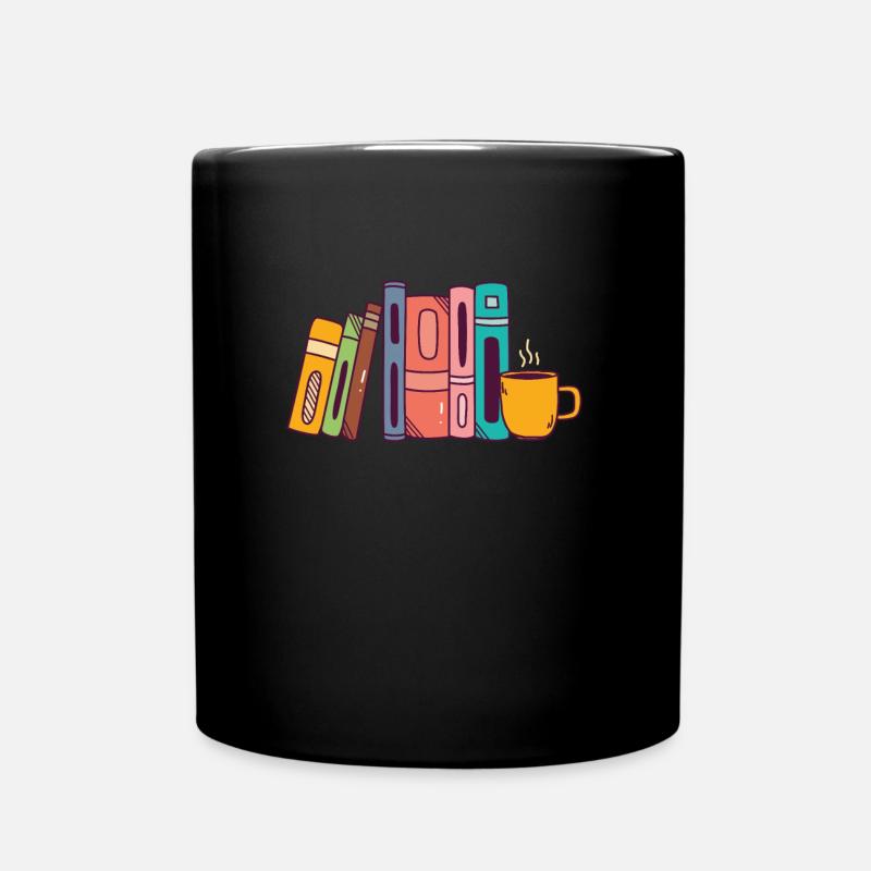 Buchliebhaber Bücherregal Leseratte und Lesefans - Tasse einfarbig - Schwarz