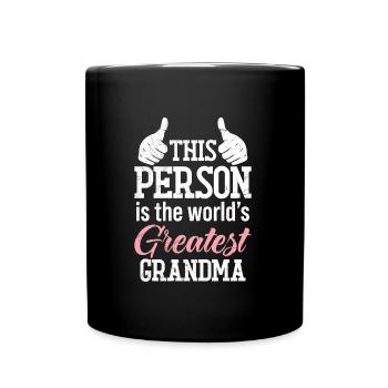Weltbeste Oma Großmutter Super Oma Granny - Tasse einfarbig - Schwarz - Vorne