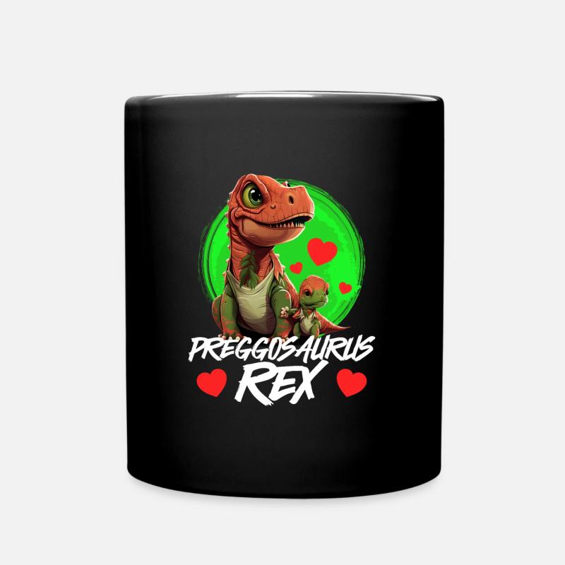 Schwangere Preggosaurus werdende Mütter Mamasaurus - Tasse einfarbig - Schwarz