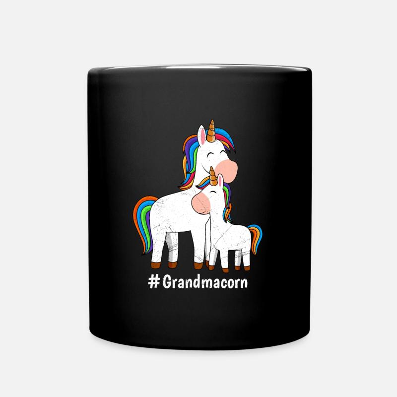 Omacorn Einhorn Fans Muttertag Unicorn Granny - Tasse einfarbig - Schwarz