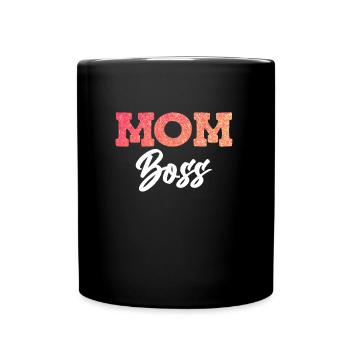 Mama Boss Muttertag starke Mama coole Mutter - Tasse einfarbig - Schwarz - Vorne