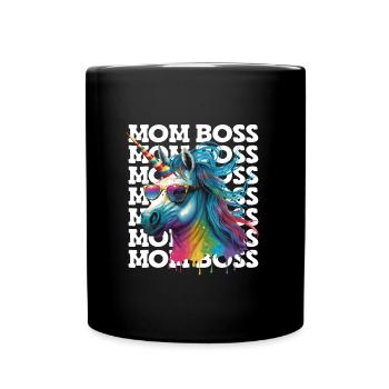 Mama Boss Licorne Fête des mères forte Mama Bossy - Mug uni - noir - Devant