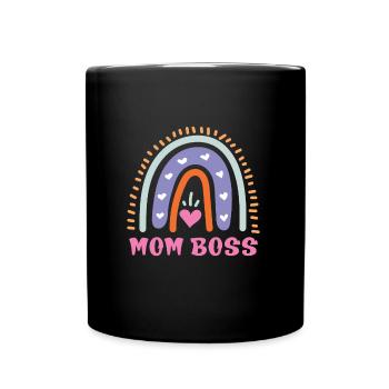 Mama Boss Muttertag starke Mama coole Mutter - Tasse einfarbig - Schwarz - Vorne