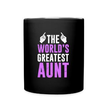 World greatest Auntie Muttertag Beste Tante - Tasse einfarbig - Schwarz - Vorne